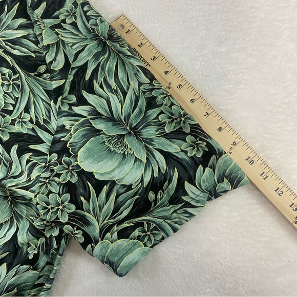 Kalaheo Hawaiian Aloha Shirt XL Made in Hawaii Green Rayon Tropical Floral Beach - Picture 9 of 9